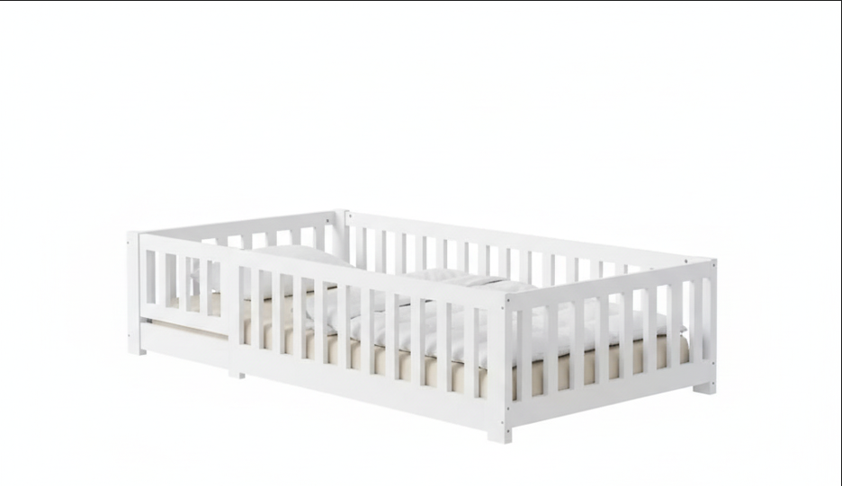 Lit Montessori au sol en bois de pin blanc