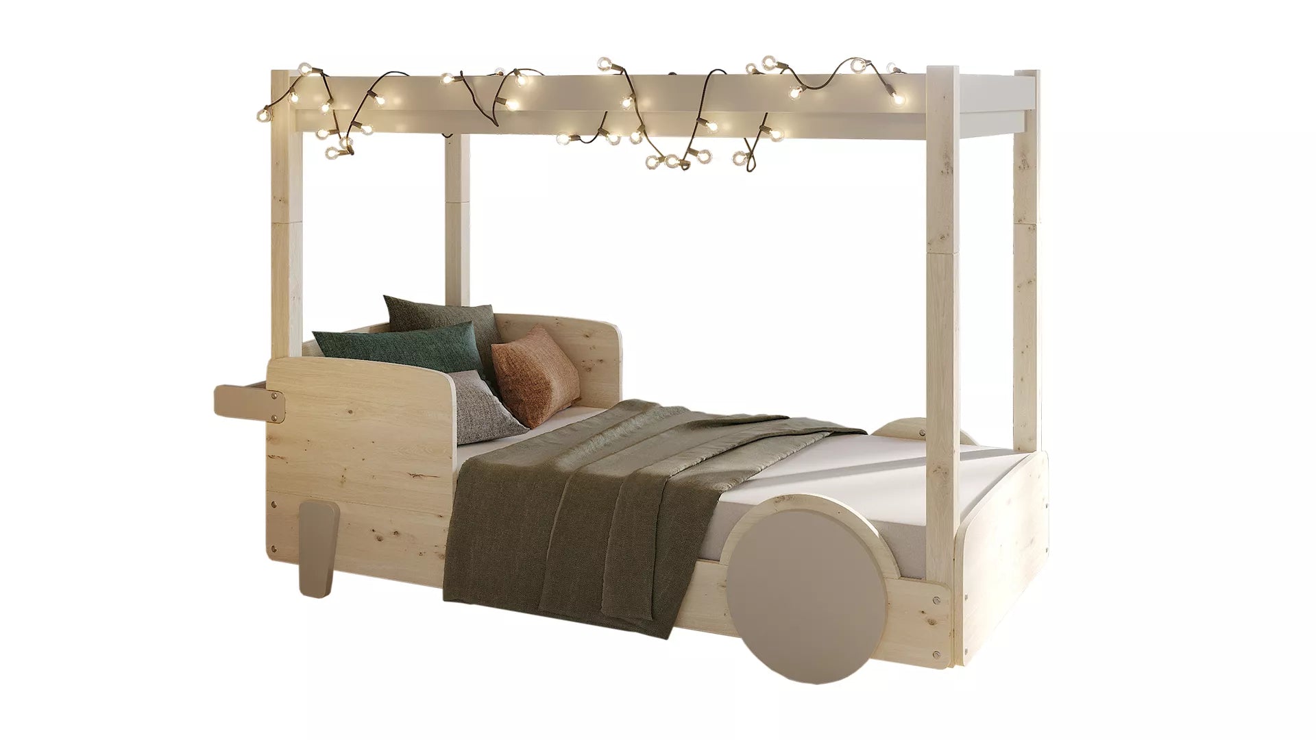 fond blanc lit montessori baldaquin sans tiroir