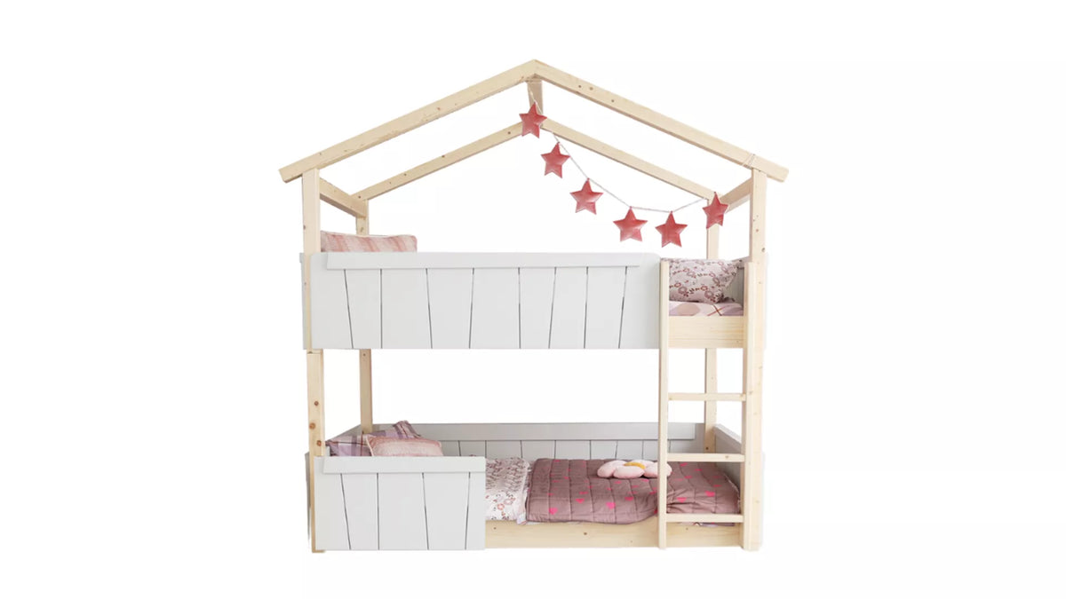 Lit Montessori cabane M2 superposé - Étoile