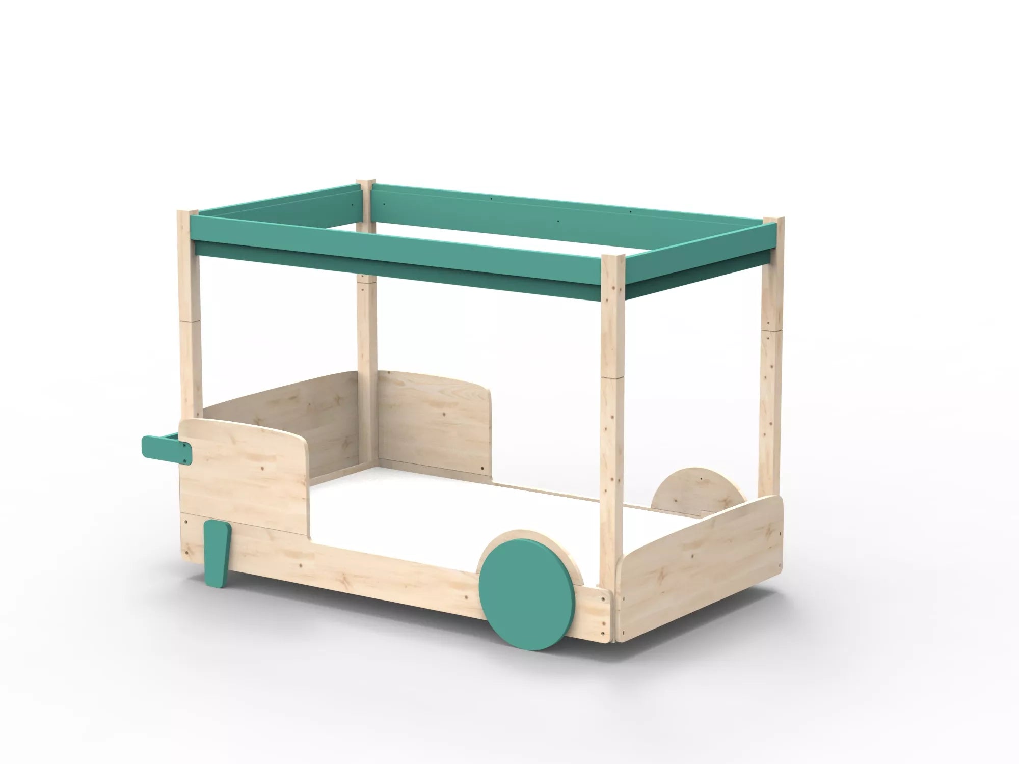 Lit Montessori baldaquin en bois massif - Éveil