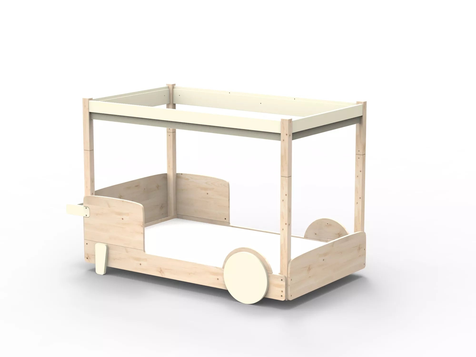 Lit Montessori baldaquin en bois massif - Éveil