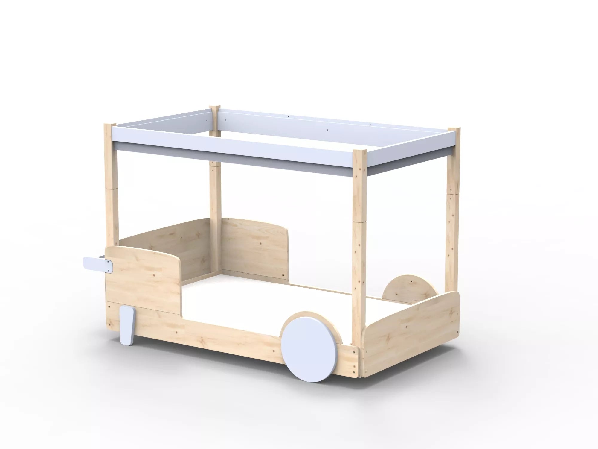 Lit Montessori baldaquin en bois massif - Éveil