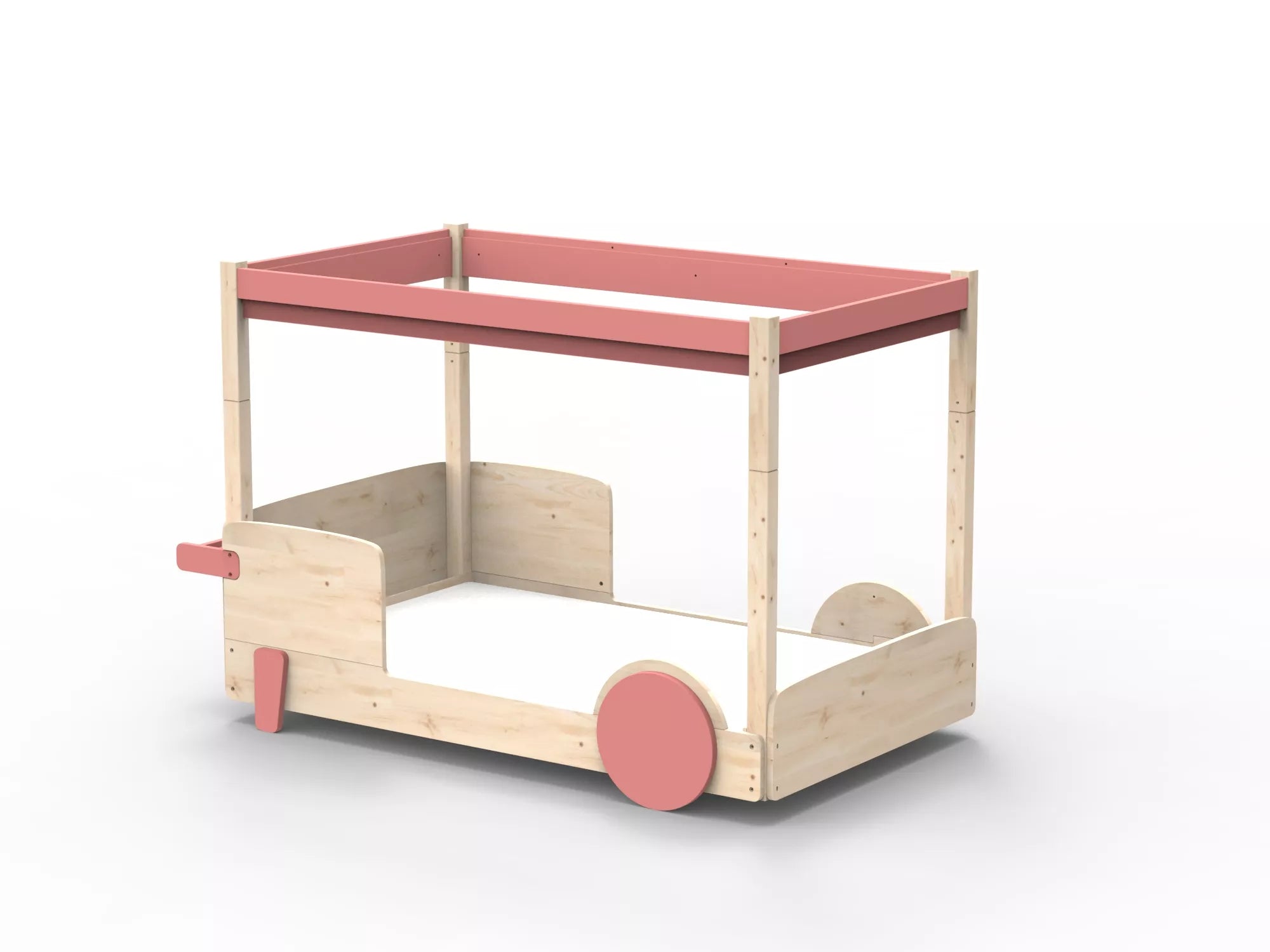 Lit Montessori baldaquin en bois massif - Éveil