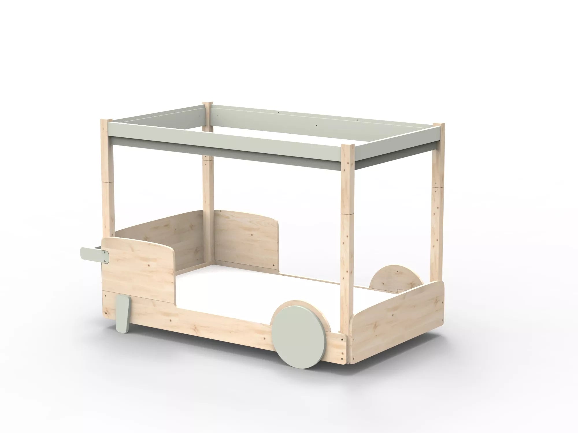 Lit Montessori baldaquin en bois massif - Éveil