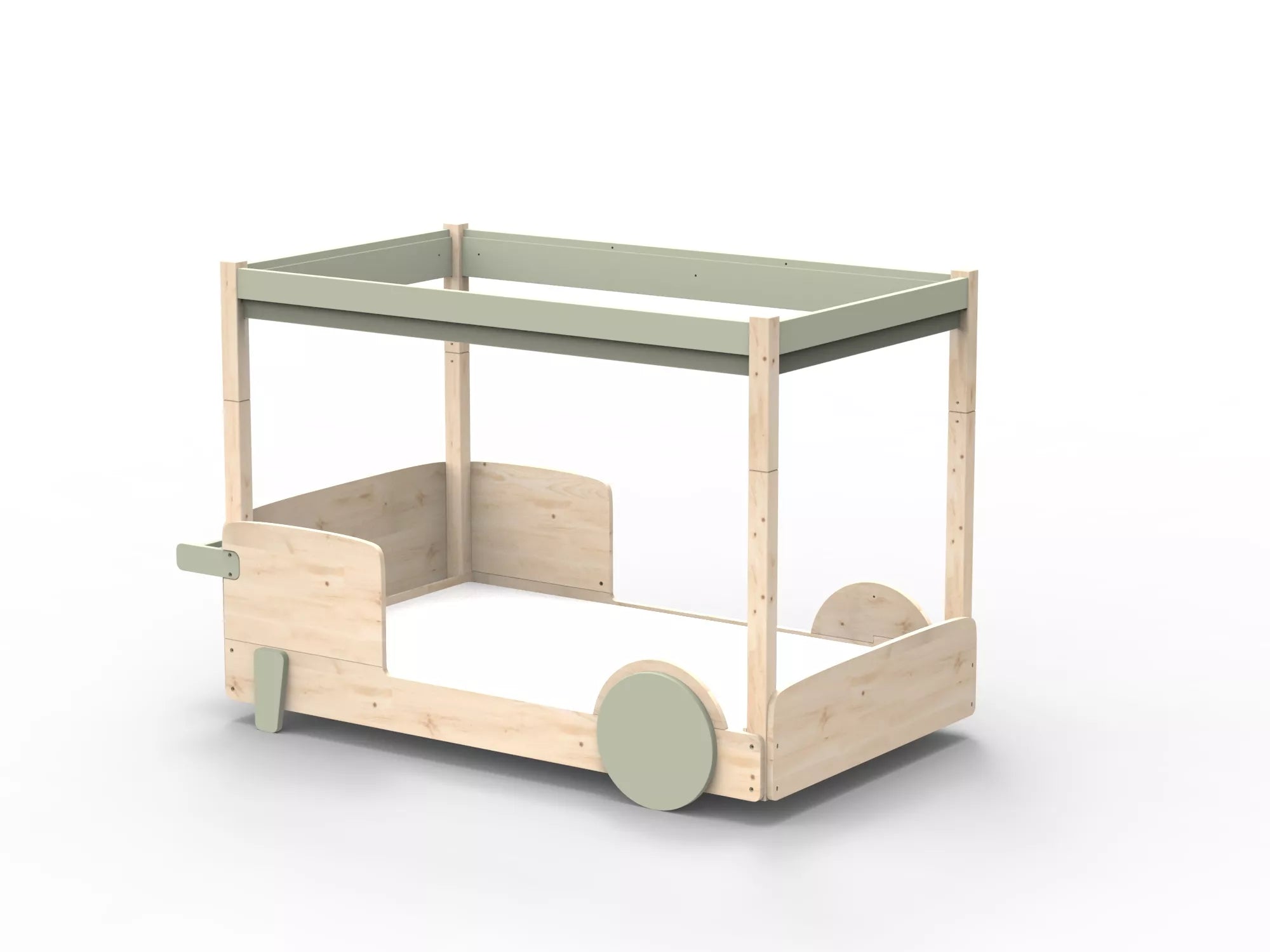Lit Montessori baldaquin en bois massif - Éveil