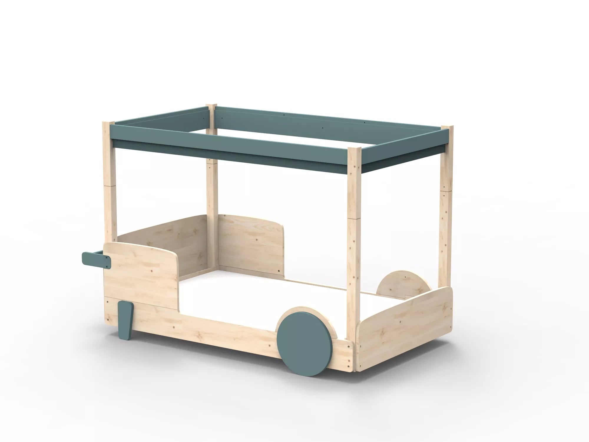 Lit Montessori baldaquin en bois massif - Éveil