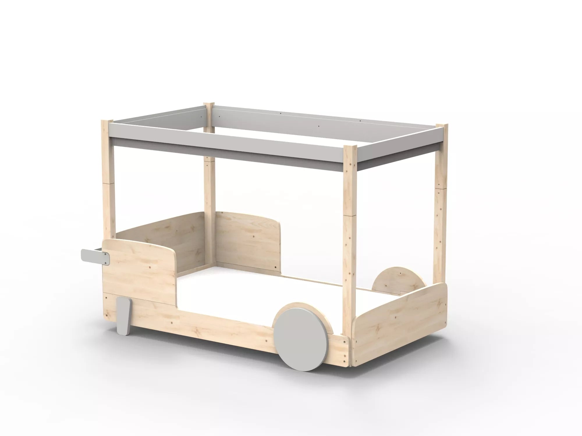 Lit Montessori baldaquin en bois massif - Éveil