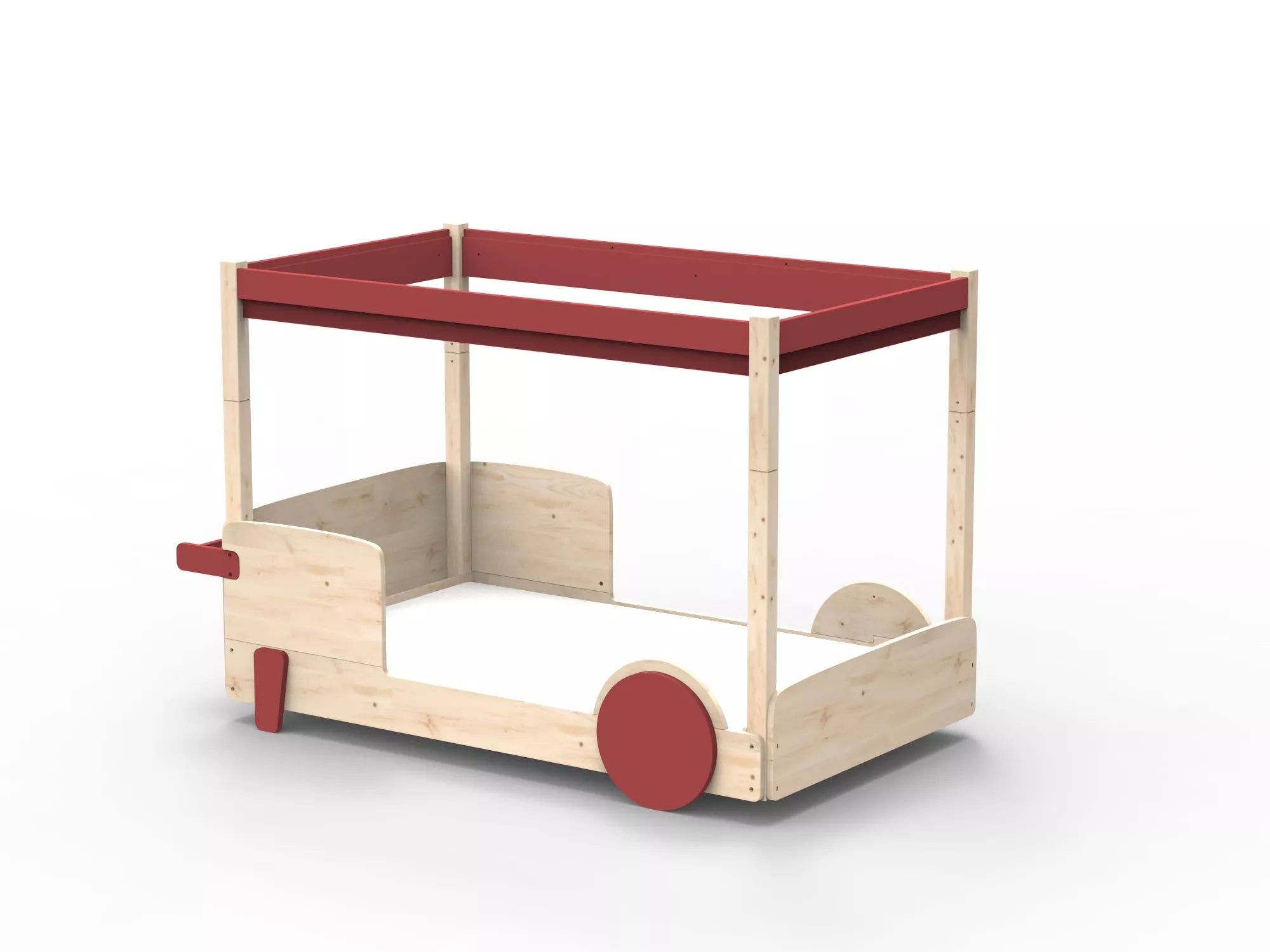 Lit Montessori baldaquin en bois massif - Éveil