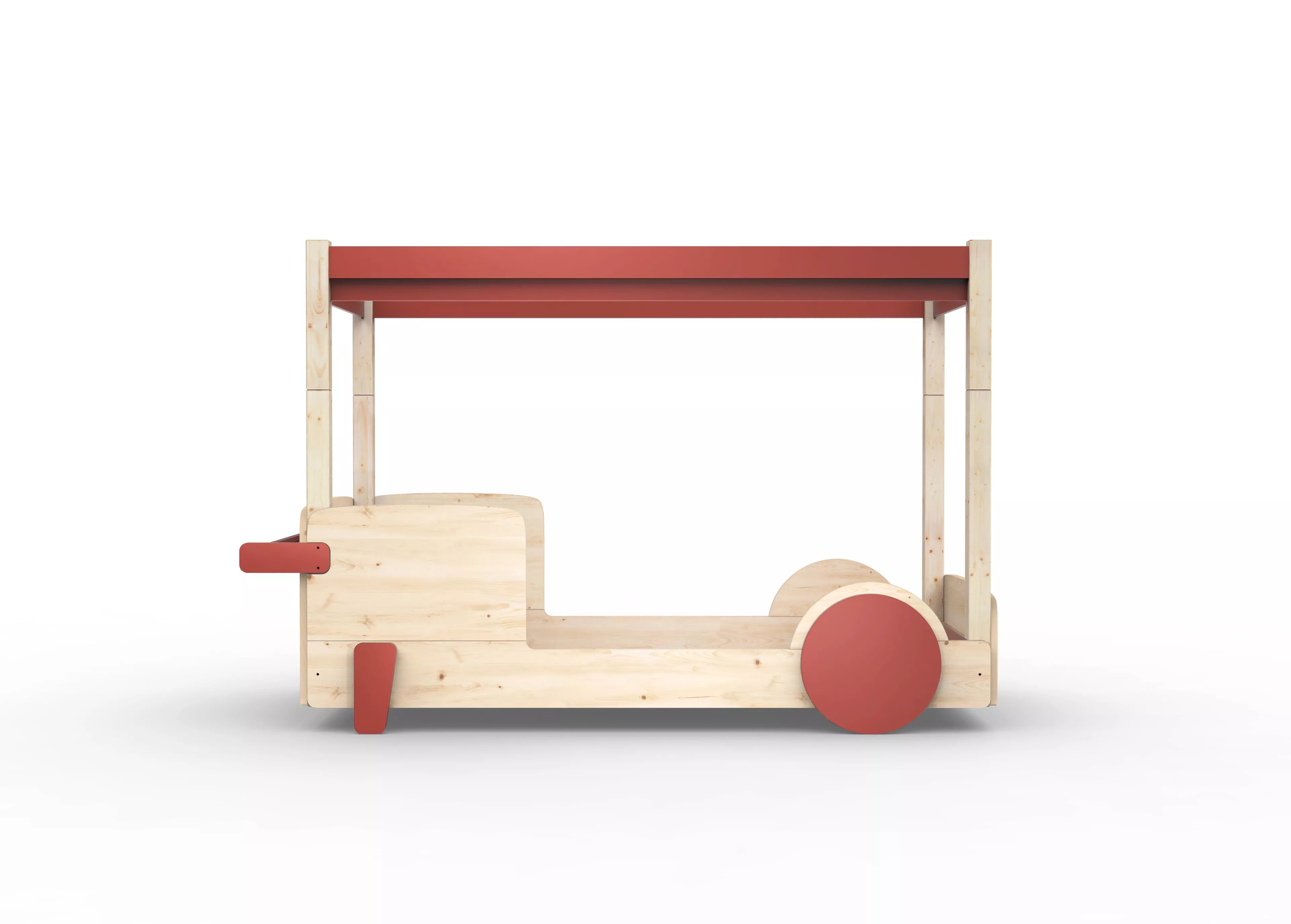 lit baldaquin en bois massif marsala sans tiroir