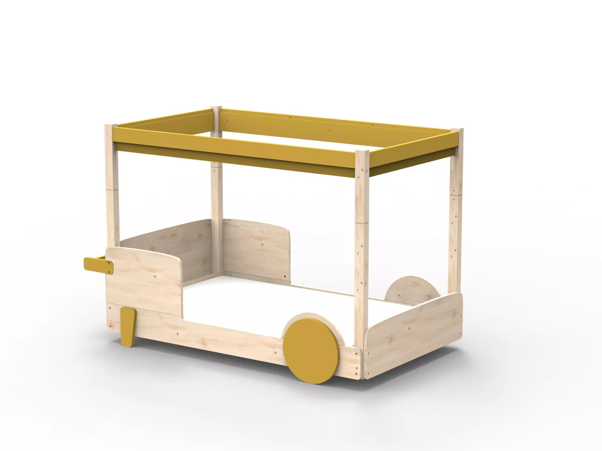 Lit Montessori baldaquin en bois massif - Éveil
