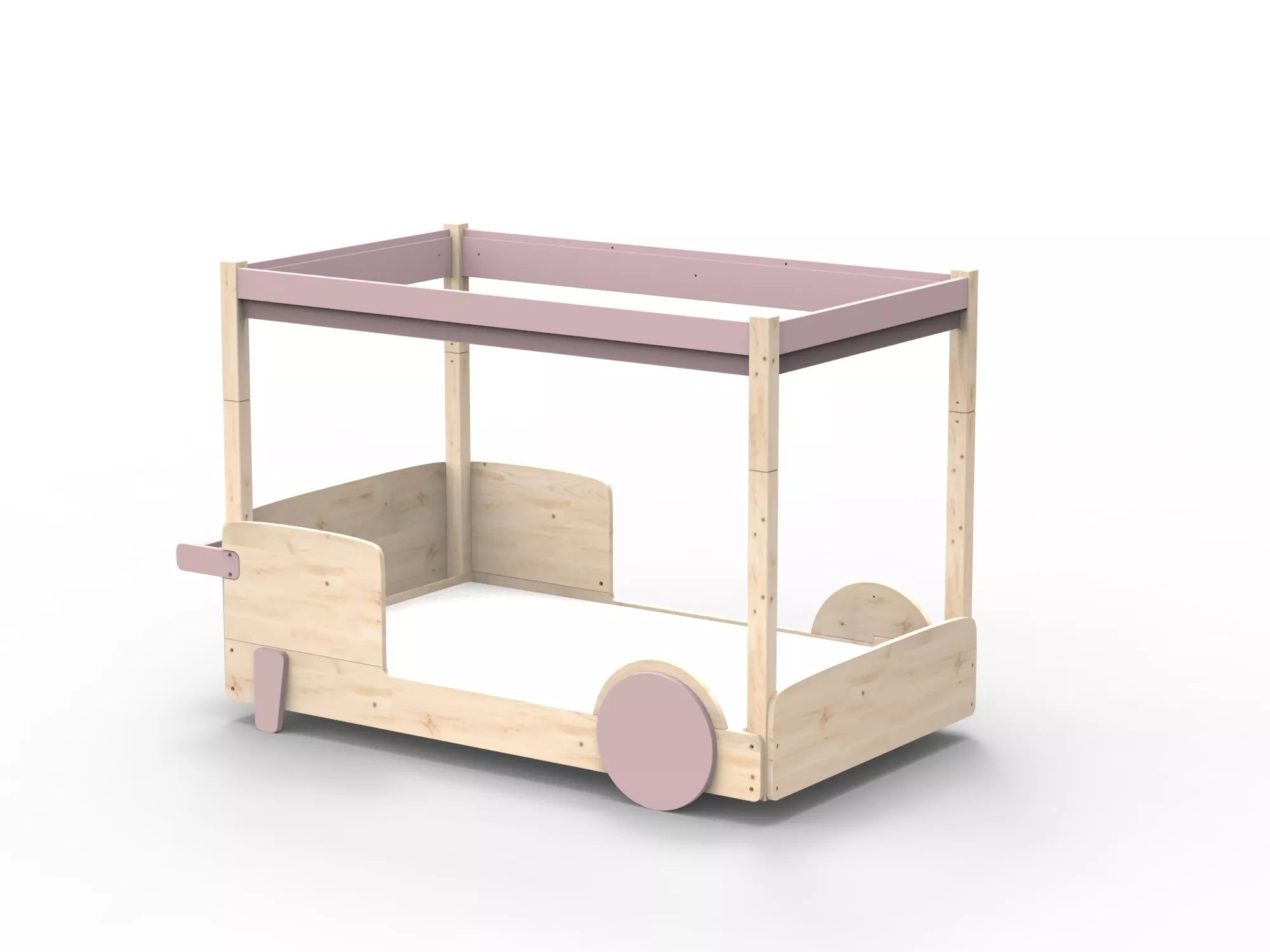 Lit Montessori baldaquin en bois massif - Éveil