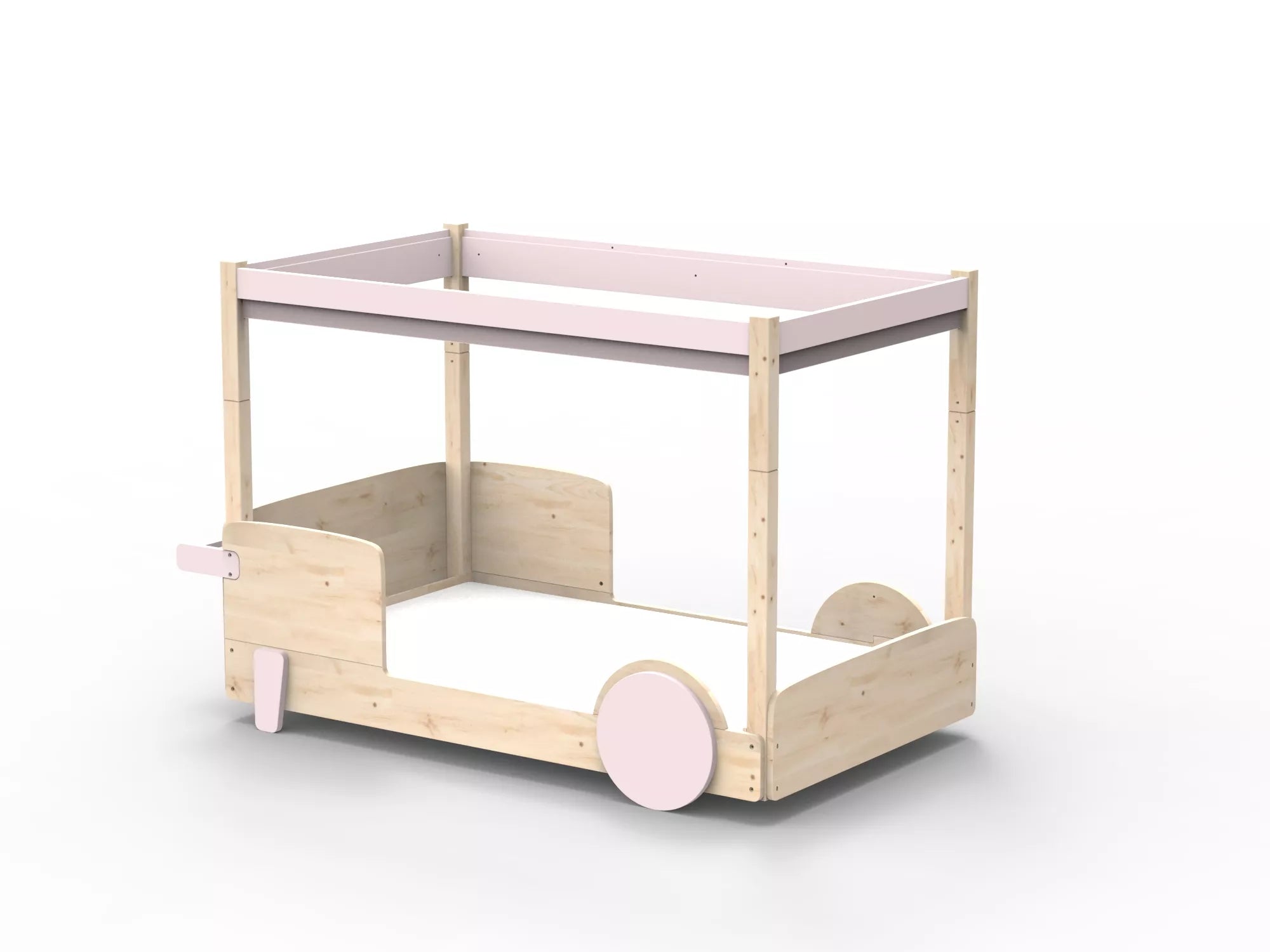 Lit Montessori baldaquin en bois massif - Éveil