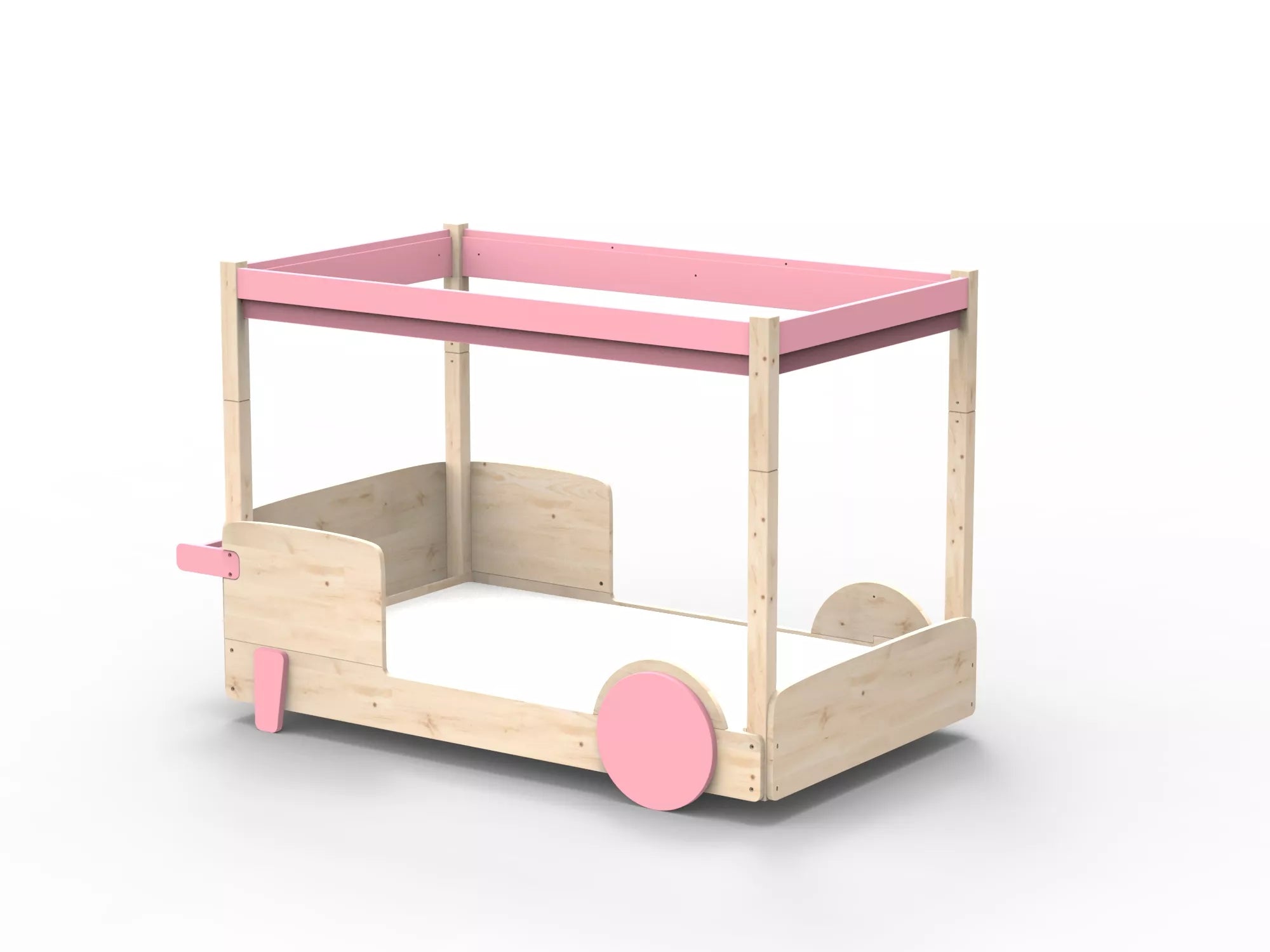 Lit Montessori baldaquin en bois massif - Éveil