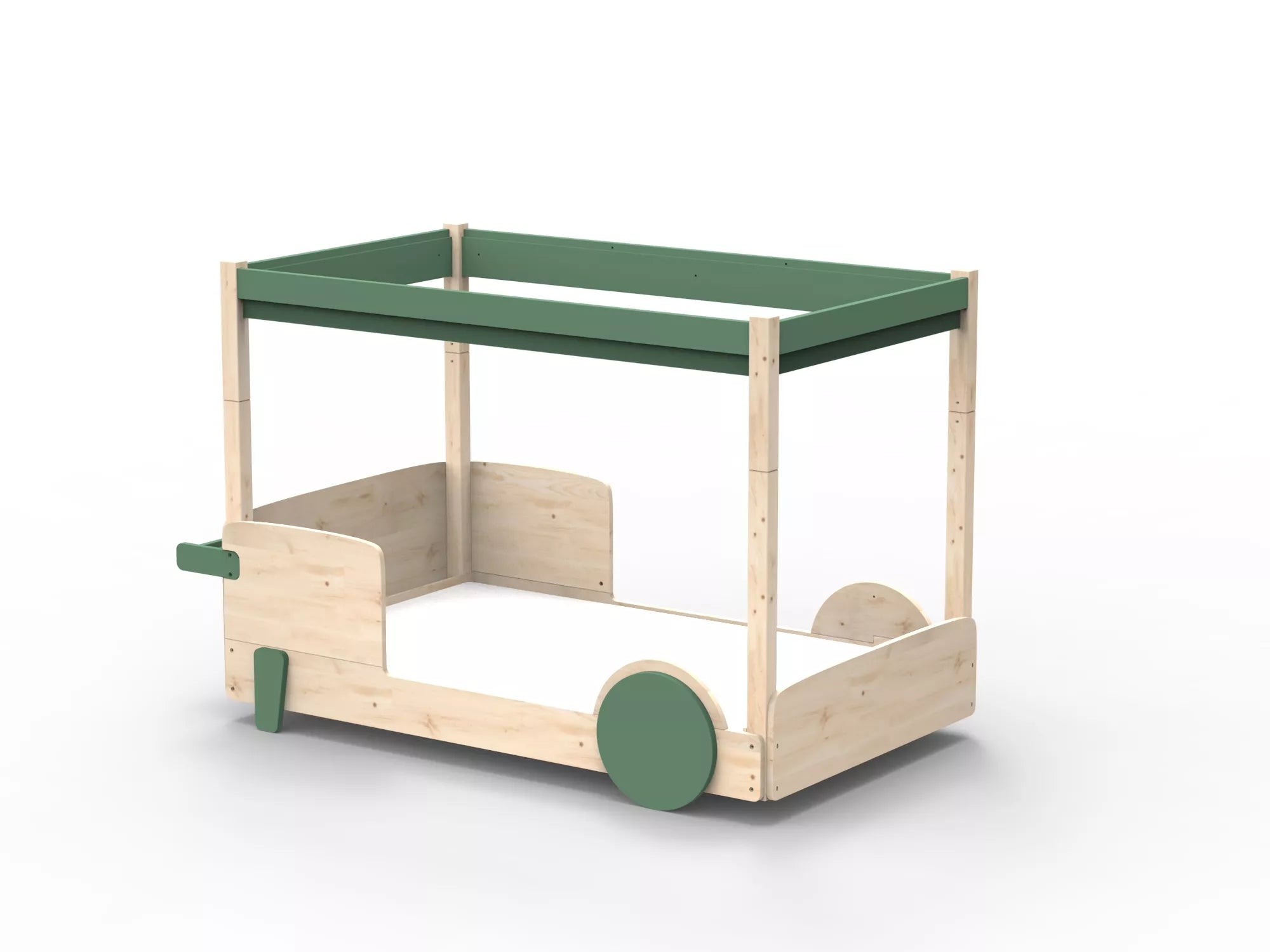 Lit Montessori baldaquin en bois massif - Éveil