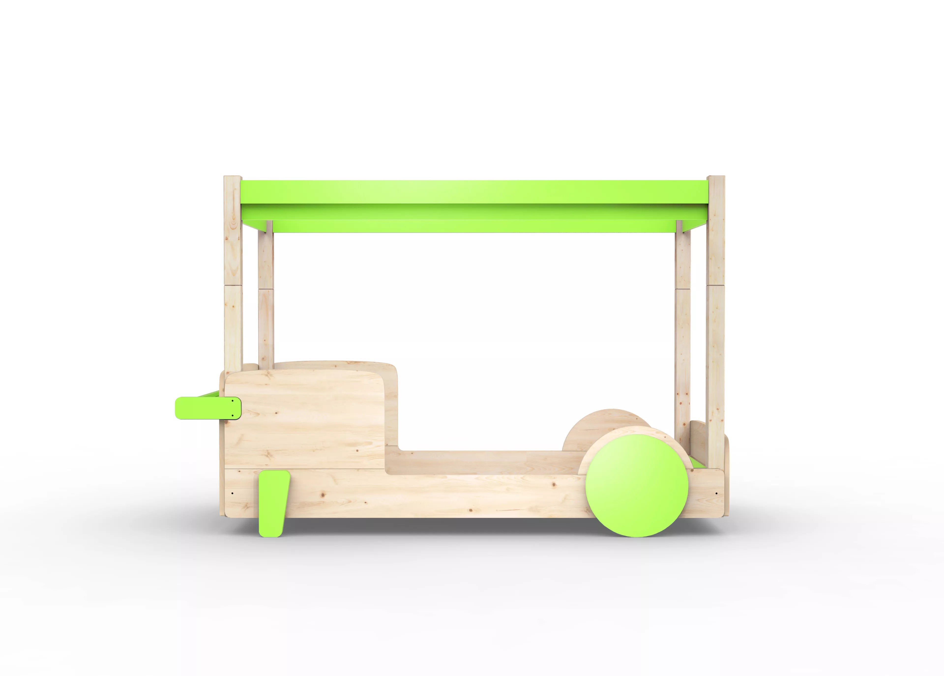 lit baldaquin en bois massif vert pomme sans tiroir