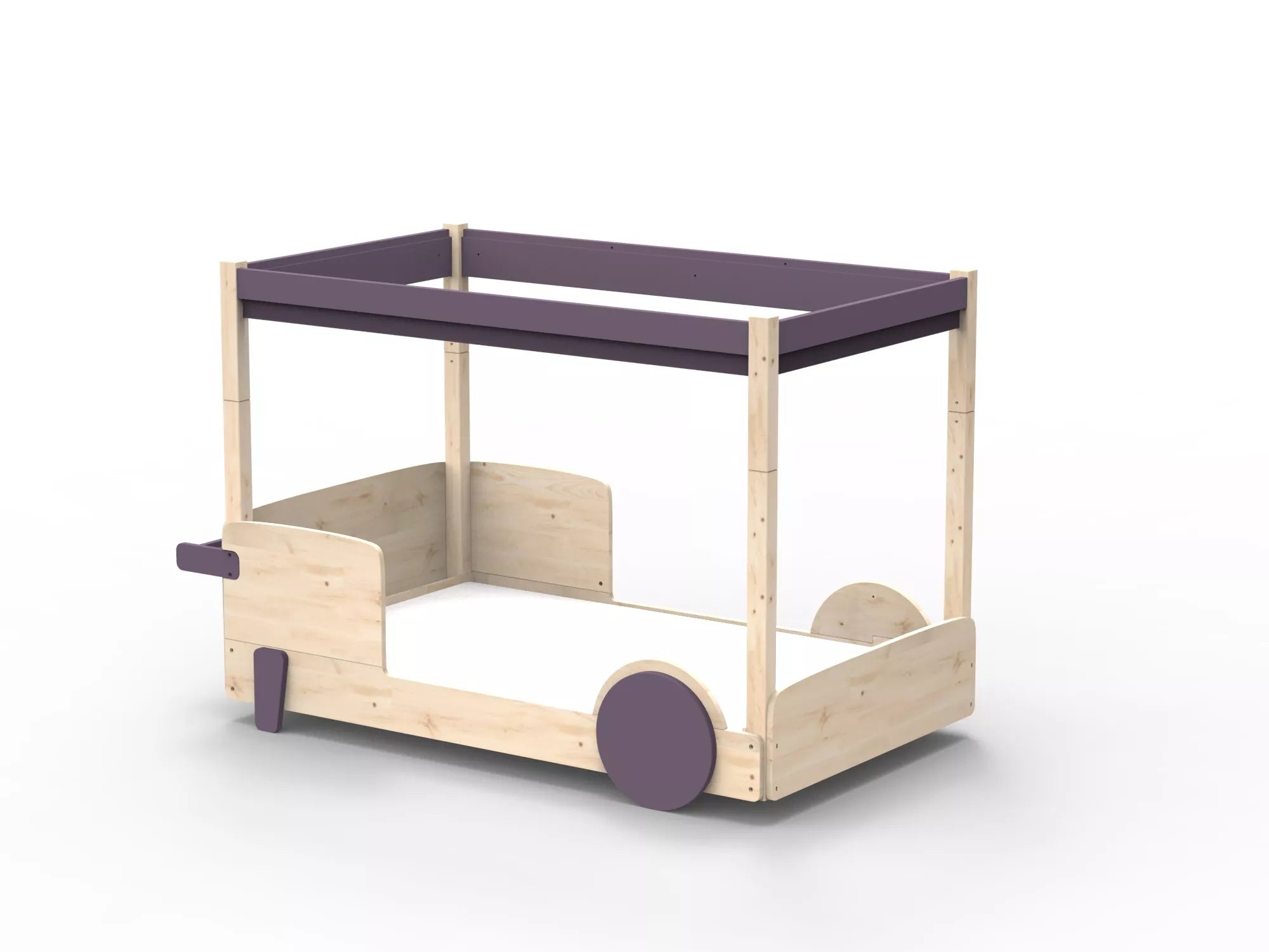 Lit Montessori baldaquin en bois massif - Éveil