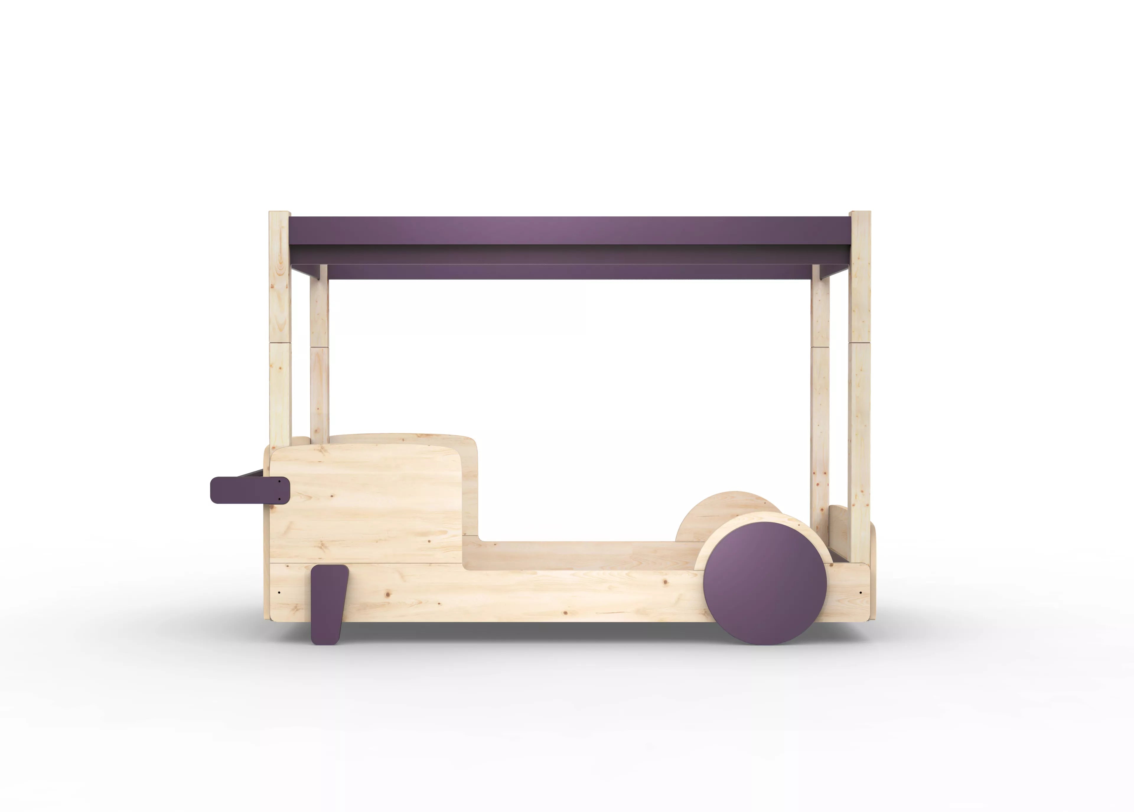 lit baldaquin en bois massif violet cuberdon sans tiroir