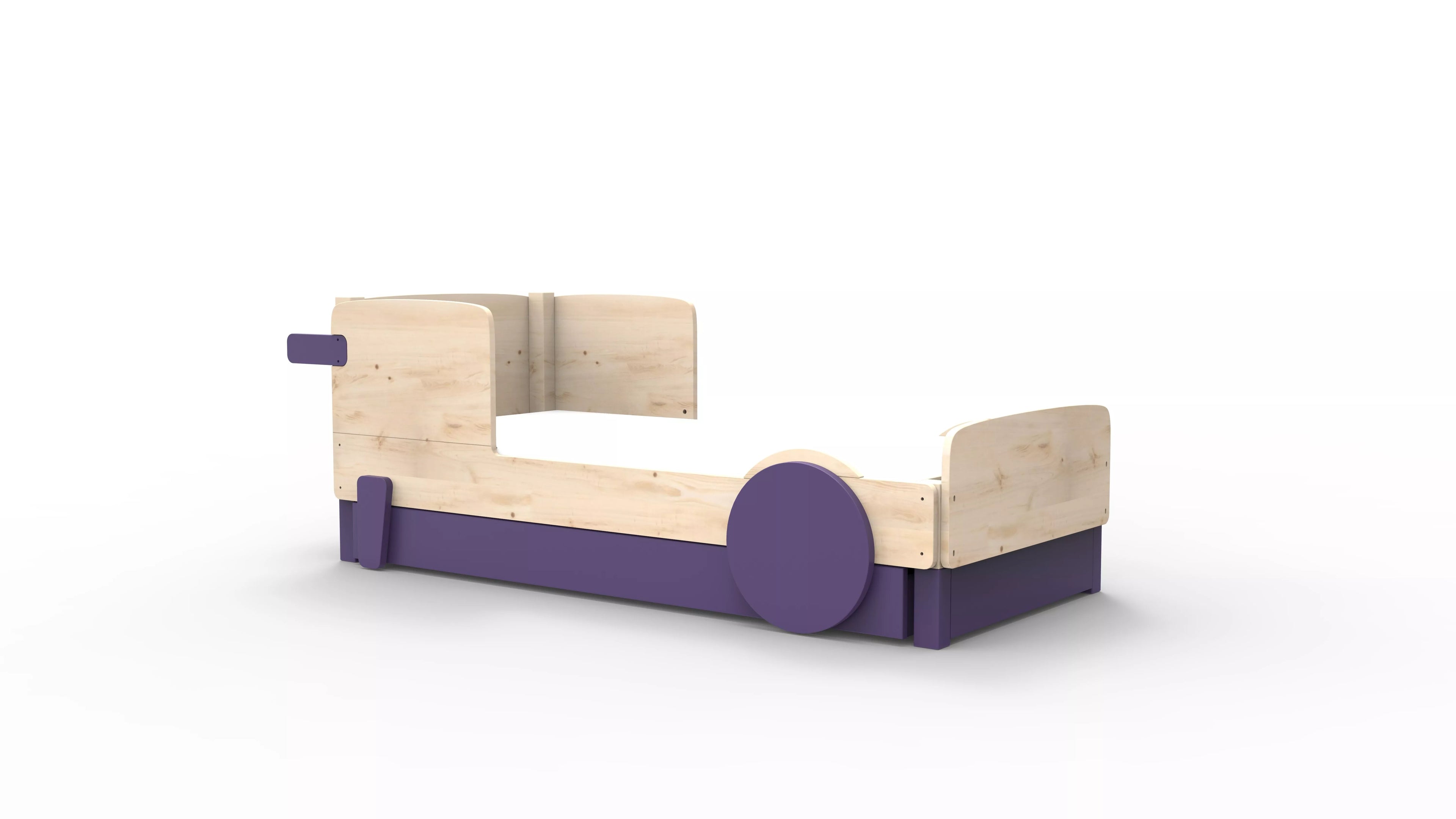 it montessori simple en bois massif violet cuberdon avec tiroir