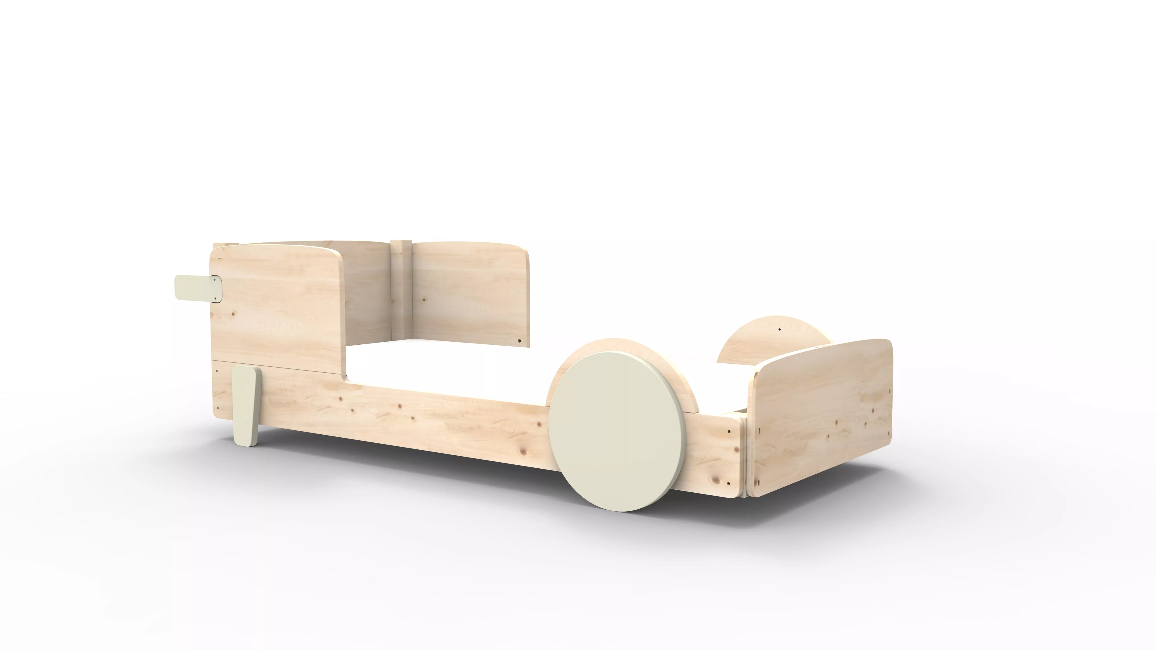 lit montessori simple en bois massif greige sans tiroir