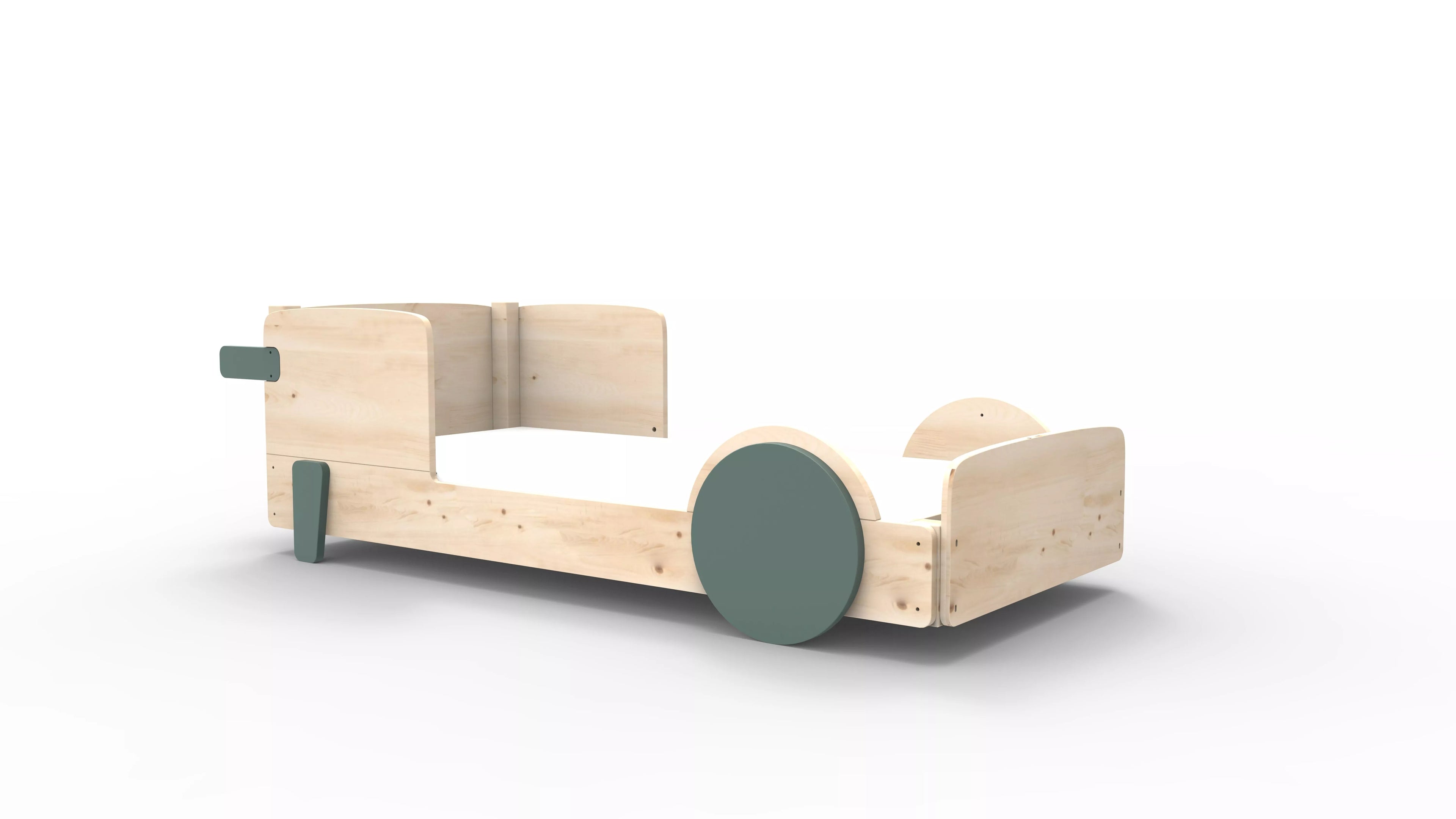 lit montessori simple en bois massif gris orage sans tiroir