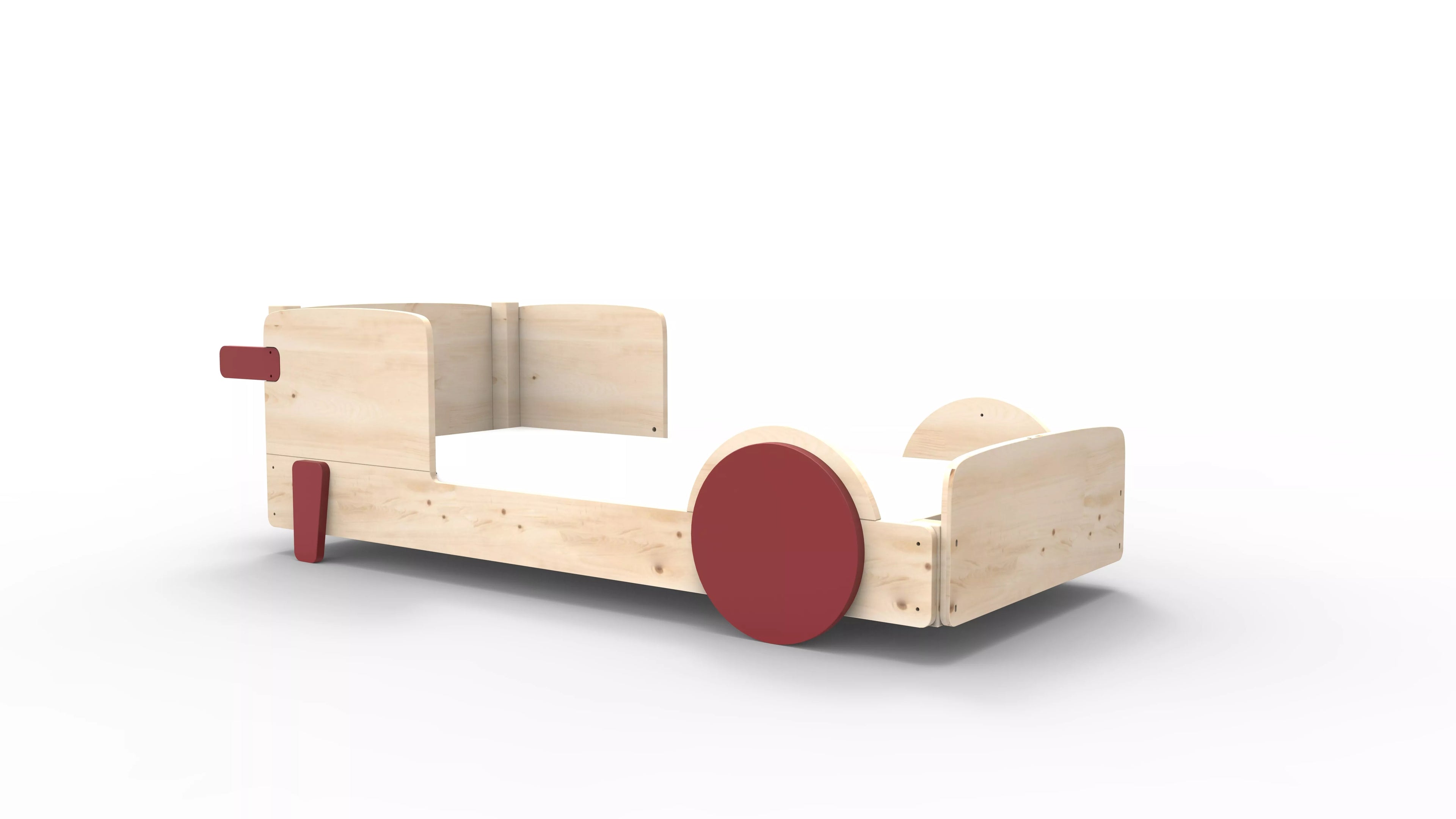 lit montessori simple en bois massif marsala sans tiroir