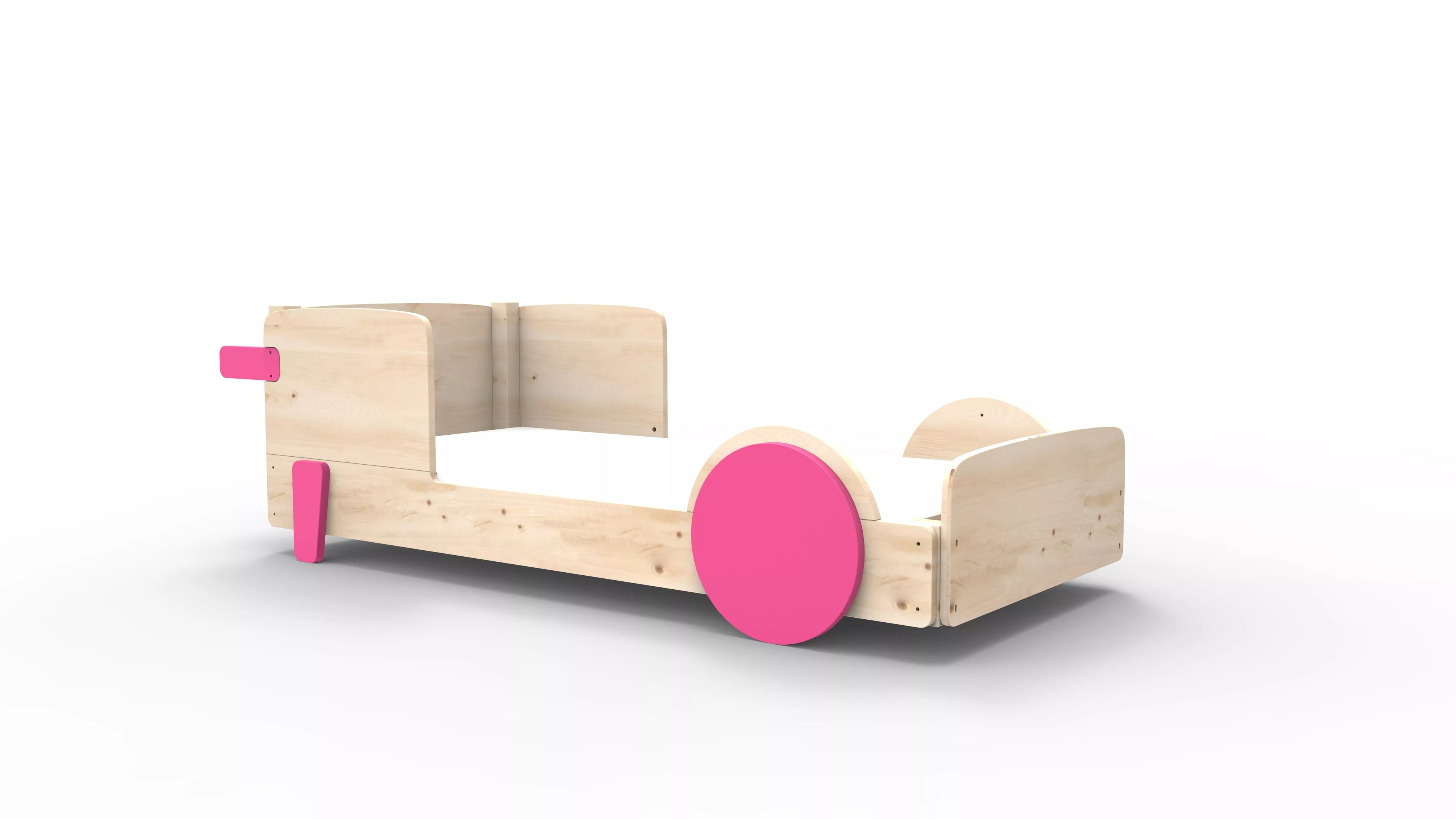 lit montessori simple en bois massif rose ete sans tiroir