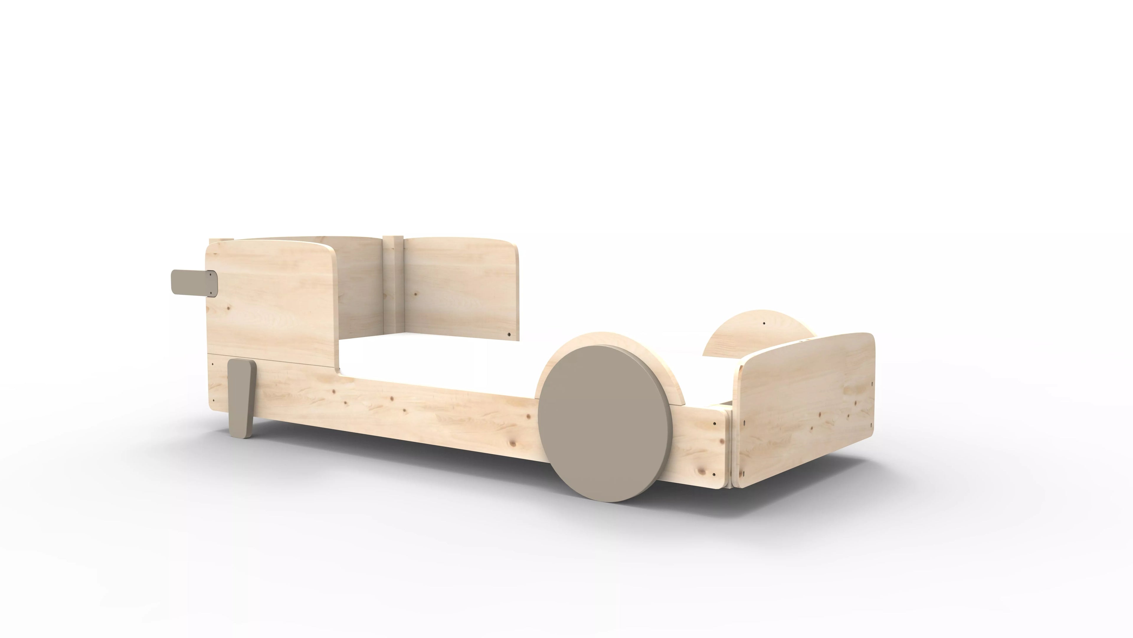 lit montessori simple en bois massif taupe sans tiroir