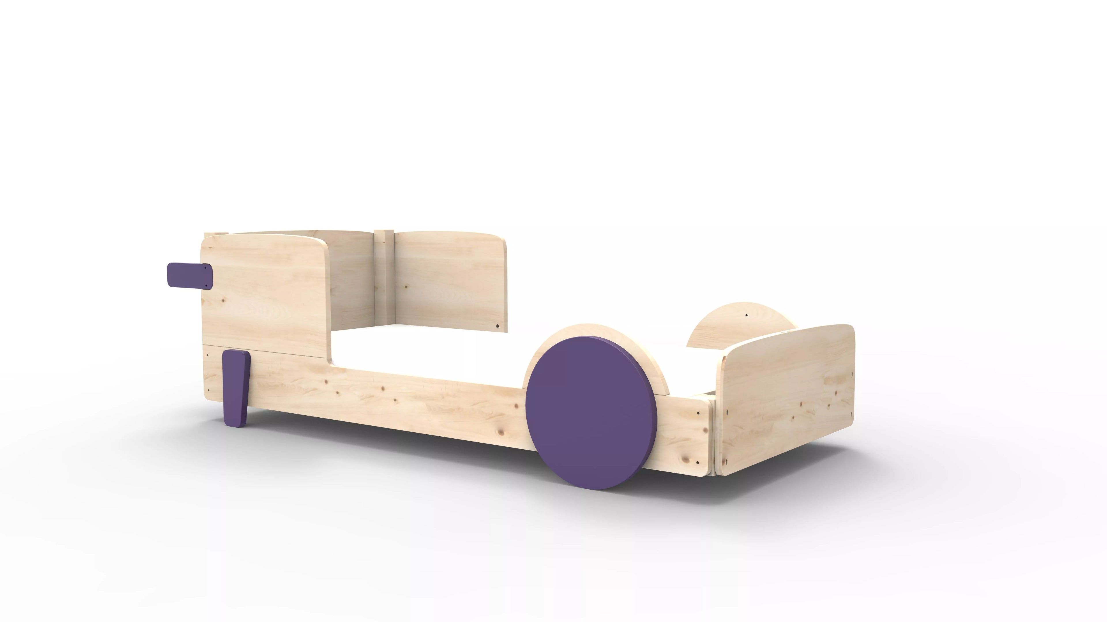 lit montessori simple en bois massif violet cuberdon sans tiroir