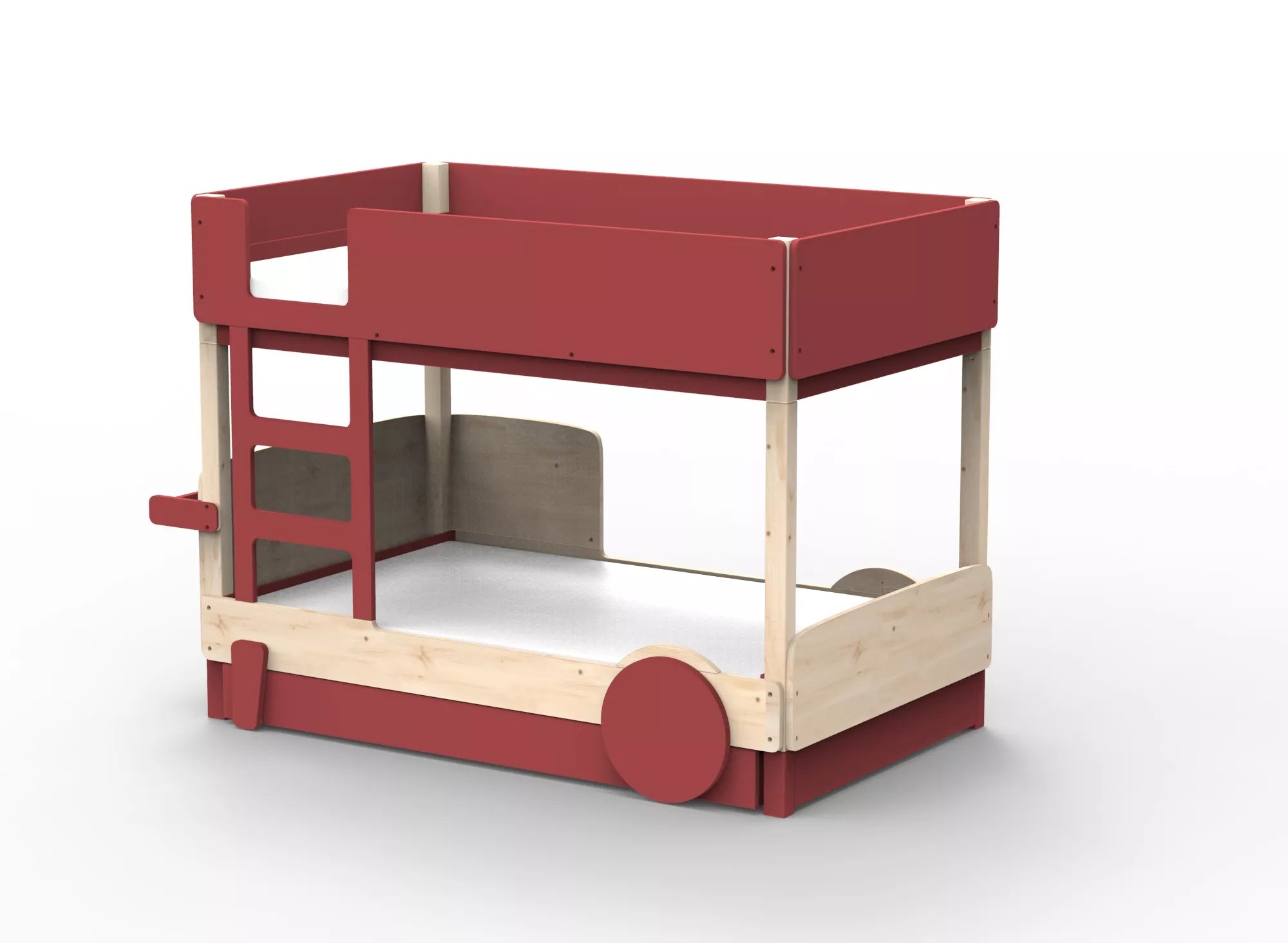 Lit Montessori superposé avec tiroir en bois massif - Éveil