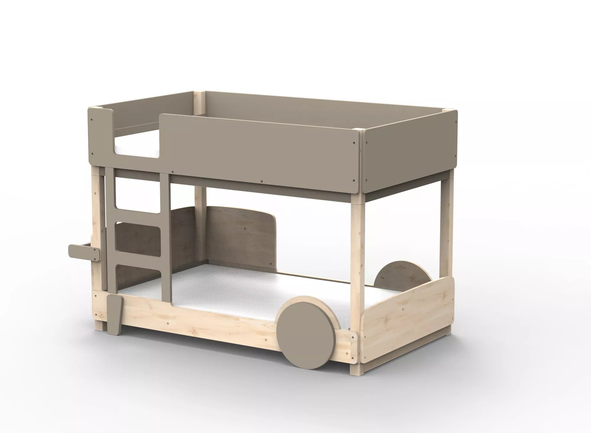 Lit Montessori superposé en bois massif - Éveil