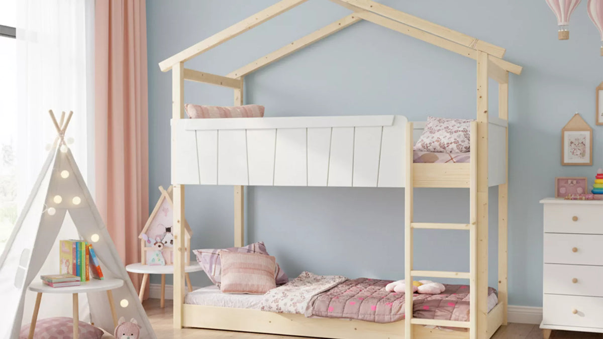 Lit Montessori cabane M1 superposé - Étoile
