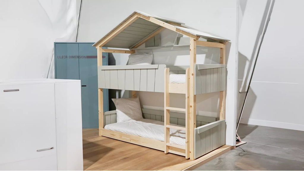 Lit Montessori cabane M3 superposé - Étoile